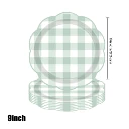 New Lace Green Grid Themed Party Tableware, Paper Cups, Plates, Napkins, Tablecloths, Baby Showers, Birthdays, Party Tableware