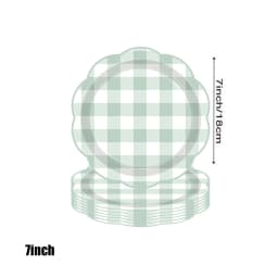 New Lace Green Grid Themed Party Tableware, Paper Cups, Plates, Napkins, Tablecloths, Baby Showers, Birthdays, Party Tableware