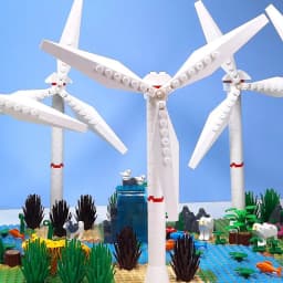 Windmill Model Building Blocks Wind Turbine MOC Assembled Small Particle Bricks DIY Children Toys Gifts