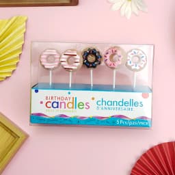 5PCS Cartoon Cake Candles Hot Selling Donuts Happy Birthday Children's Party Decorations Romantic Valentine's Day Gifts