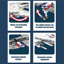 MOC Military Series Jump Jets F14 F16 F18 F22 F35 Aircraft Building Blocks War Fighter Model Bricks Toys For Childrens Boy Gifts