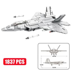 MOC Military Series Jump Jets F14 F16 F18 F22 F35 Aircraft Building Blocks War Fighter Model Bricks Toys For Childrens Boy Gifts