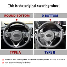 For Kia Sportage 4 KX5 2016-2019 K5 Optima 2016 2017 2018 Hand Braids on Car Steering Wheel Cover Perforated Microfiber Leather