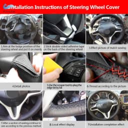 DIY Sewing Suede Leather Cover For Toyota Prius 30 XW30 2009-2015 Prius C US 2012-2017 Car Steering Wheel Cover Trim Accessories