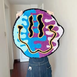 Avatar Smiley Tufted Rug Soft Plush Tufted Mug Kitchen Carpet Rugs Non-Slip Abosrbent Bathroom Floor Mat Bedroom Toilet