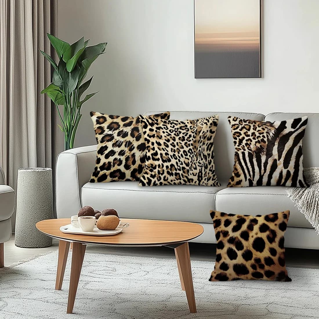 Leopard Print Cushion Pillowcase Printed Polyester 45x45cm Throw Pillowcover Decorative Sofa Cushion Pillowslip Home Decor