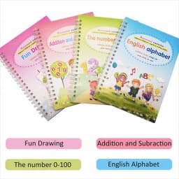 1/4PCS Sank Magic Practice Copybook Pen Preschools Kids Calligraphy English Verison Free Wiping Children Reusable Writing Book