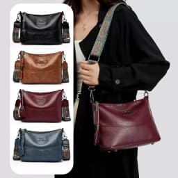 Luxury Brand Women PU Leather Messenger Bag Large Capacity Single Shoulder Crossbody Bag Soft Leather Handbag Fashion Female Gif