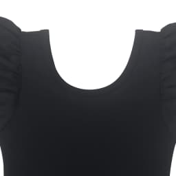 Girls Black Ballet Dance Leotards Ruffle Short Sleeve Gymnastics Outfits Hollow Back Tumbling Bodysuits Practice Costume