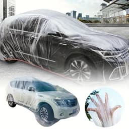 Disposable Transparent Car Cover Universal PEVA Dustproof Scratch Free Auto Protector for Indoor Use Vehicle Exterior Protection