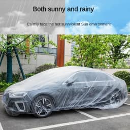 Disposable Transparent Car Cover Universal PEVA Dustproof Scratch Free Auto Protector for Indoor Use Vehicle Exterior Protection