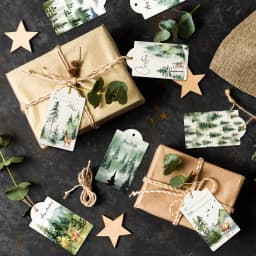 60pcs Christmas Santa Claus Paper Tag with String Nutcracker Gift Packaging Label Box Decoration Card For Xmas Party Supplies