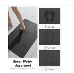 VIKAMA Modern Minimalist L-Shaped Rug Non-Slip Quick-Dry Bathroom Mat Toilet Floor Mat Kitchen & Laundry Area Rug Home Decor