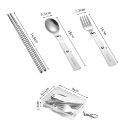 New 1Pc/3Pcs Portable Outdoor Cutleries Stainless Steel Spoon Fork Chopstick For Camping Travel School Use Folding Tablewares