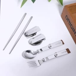 New 1Pc/3Pcs Portable Outdoor Cutleries Stainless Steel Spoon Fork Chopstick For Camping Travel School Use Folding Tablewares