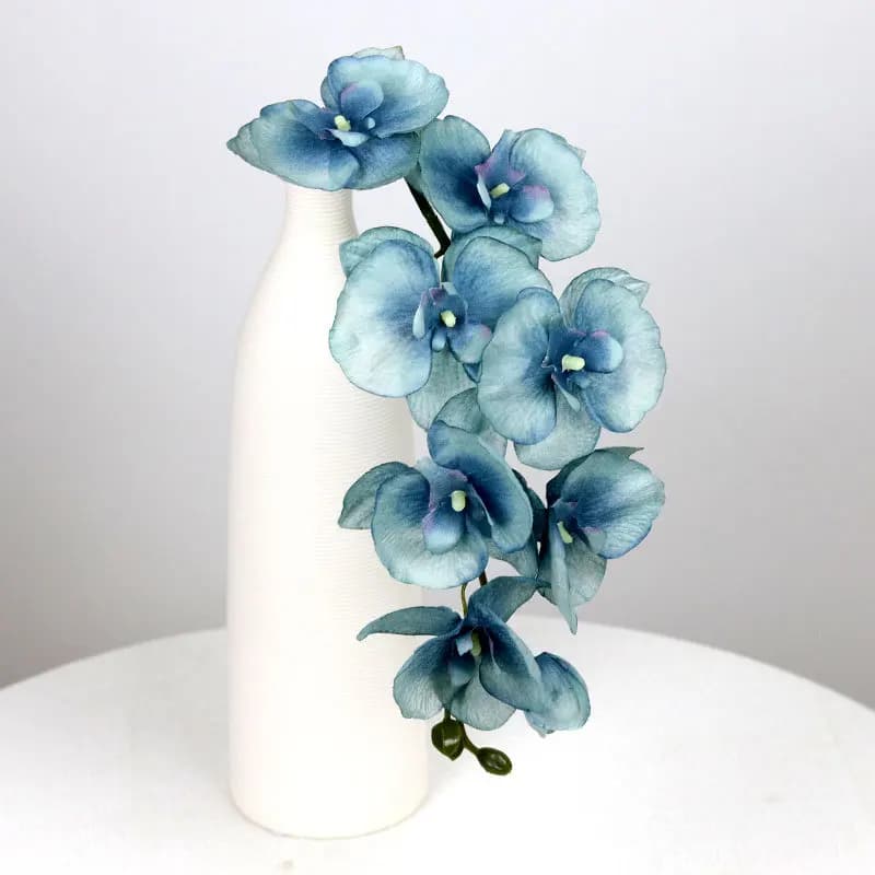 8 Heads Big Silk Artificial Flower Branch Orchid Phalaenopsis Black Burgundy Wedding Home Decor Flowers Potted Orchid Wholesale