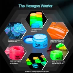 Borrence 20/60ml Fluorescent Pigment Long-Lasting Luminous Paint Glow In Dark Acrylic Paints Artwork DIY Festival Party Supplies