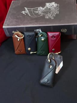 HUMERPAUL Crazy Horse Leather Keychain Men Women Key Organizer Pouch Top Quality Male Housekeeper Keys Storage Bag