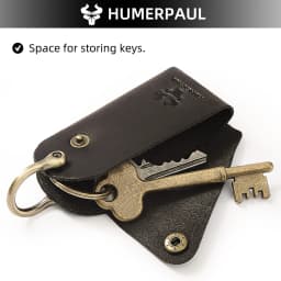 HUMERPAUL Crazy Horse Leather Keychain Men Women Key Organizer Pouch Top Quality Male Housekeeper Keys Storage Bag