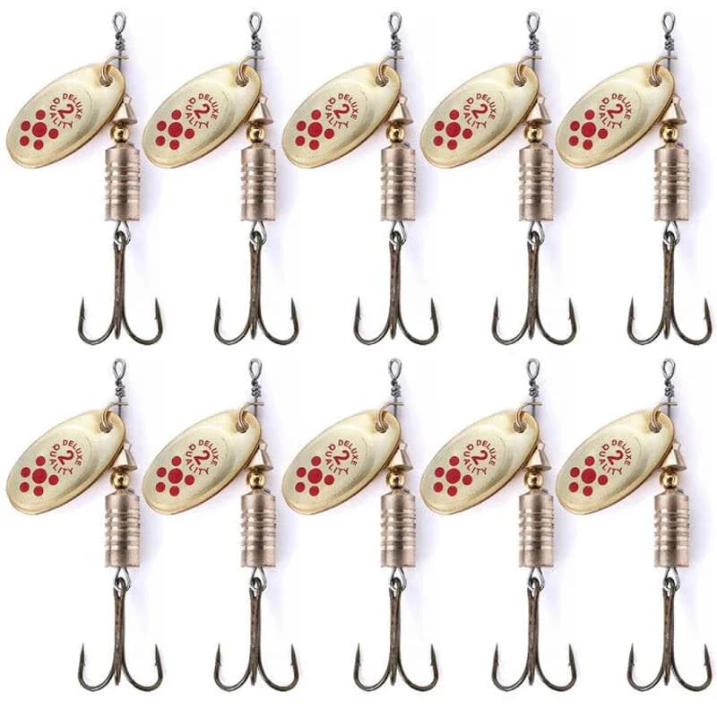 10 Pieces 6.7 cm 7g Spinning Spoon Metal Bait Fishing Lure Sequin Crankbait Spoon Baits for Bass Trout