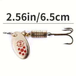 10 Pieces 6.7 cm 7g Spinning Spoon Metal Bait Fishing Lure Sequin Crankbait Spoon Baits for Bass Trout
