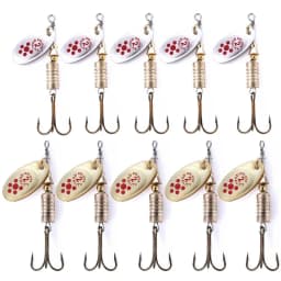 10 Pieces 6.7 cm 7g Spinning Spoon Metal Bait Fishing Lure Sequin Crankbait Spoon Baits for Bass Trout