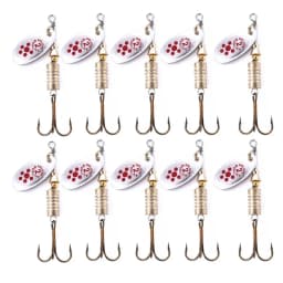 10 Pieces 6.7 cm 7g Spinning Spoon Metal Bait Fishing Lure Sequin Crankbait Spoon Baits for Bass Trout