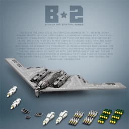1977PCS B-2 Ghost Strategic Er Building Blocks Air Force Fighter Model Bricks Collection Desktop Display Kids DIY Toys Gifts