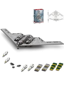 1977PCS B-2 Ghost Strategic Er Building Blocks Air Force Fighter Model Bricks Collection Desktop Display Kids DIY Toys Gifts