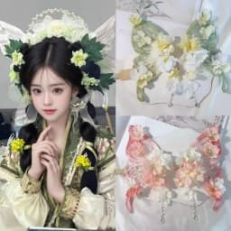 2pcs/set Ancient Style Fairy Tale Hairclips Elegant Styling Tassel Hairpin Extra Large Flower Silk Headwear For Women Girls