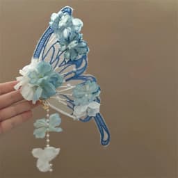 2pcs/set Ancient Style Fairy Tale Hairclips Elegant Styling Tassel Hairpin Extra Large Flower Silk Headwear For Women Girls