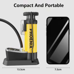 Phoenix 120 PSI Portable Foot Pump, With/Without Gauge, Universal Nozzle for Bikes, E-Bikes, Inflatables