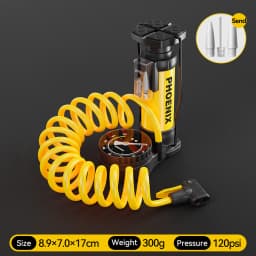Phoenix 120 PSI Portable Foot Pump, With/Without Gauge, Universal Nozzle for Bikes, E-Bikes, Inflatables