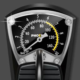 Phoenix 120 PSI Portable Foot Pump, With/Without Gauge, Universal Nozzle for Bikes, E-Bikes, Inflatables