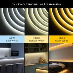 8mm Width COB LED Strip Black PCB DC12V 24V 320LEDs/m 3000K 4500K 6000K High Density Uniform Light CRI 90+ Indoor Decor 1M-20M