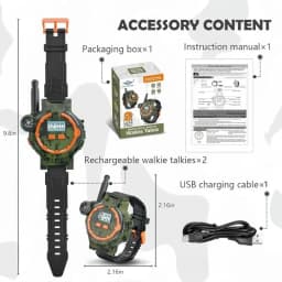 2PCSRechargeableWalkieTalkiesforKids,Two-WayRadioWalkyTalkywithFlashlightandCompass,200MeterTransmissionRange,Out