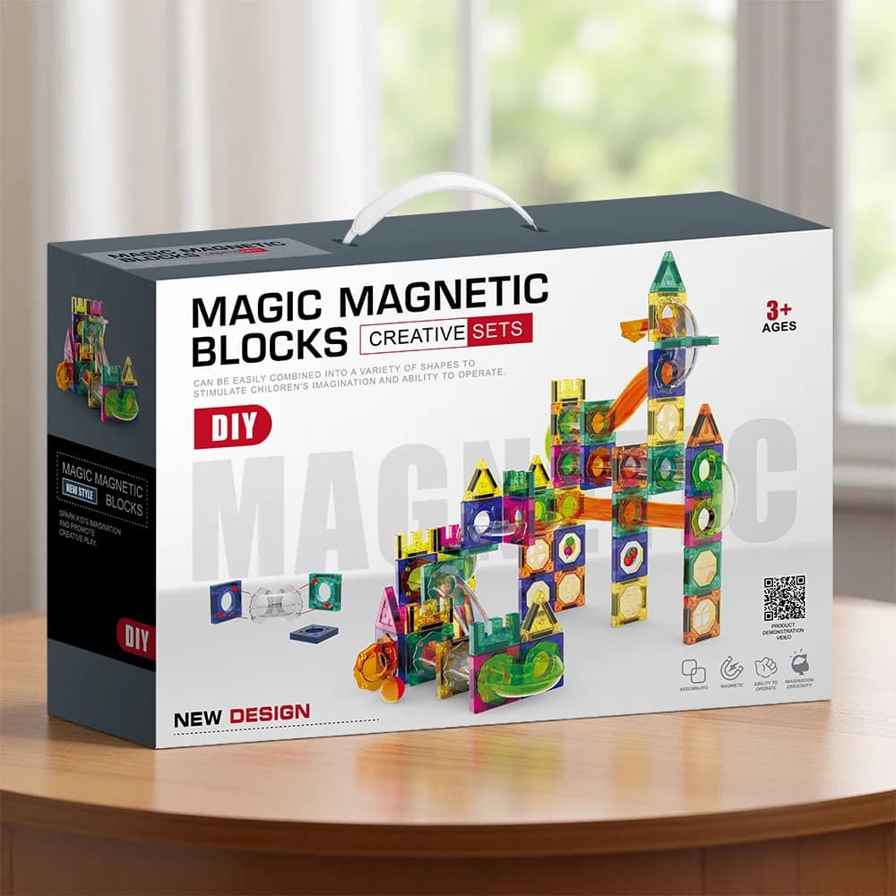 160pcs Physics Exploration Ball Track Magnetic Building Blocks Parent Child Puzzle Assembly Toy Gift Birthday Gift
