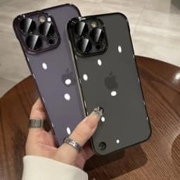 Luxury Plating Frameless Transparent Case for iPhone 17 16 15 14 13 12 Pro Max Plus Glass Camera Protection Ultra Thin Hard PC