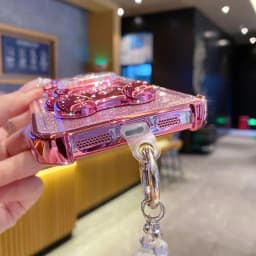 Luxury Jewelry Glitter Scarf Bear Phone Holder Case For Samsung Galaxy A13 A14 A15 A16 A24 A25 A34 A35 A36 A54 A55 A12 A22 4G 5G