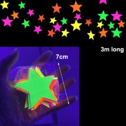 Neon Birthday Paper Garland Decorations Glow in the Dark Party Triangle Flags Bunting Black Light Reactive UV Banner Supplies