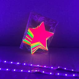Neon Birthday Paper Garland Decorations Glow in the Dark Party Triangle Flags Bunting Black Light Reactive UV Banner Supplies