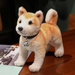 Simulation Akita Inu Male Plush Toy Dog Doll - Kids' Pet Shiba Inu Comforting Sleep Companion Pillow Toy, Soft Stuffed Animal Fo