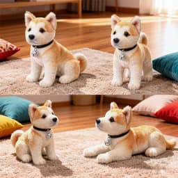Simulation Akita Inu Male Plush Toy Dog Doll - Kids' Pet Shiba Inu Comforting Sleep Companion Pillow Toy, Soft Stuffed Animal Fo