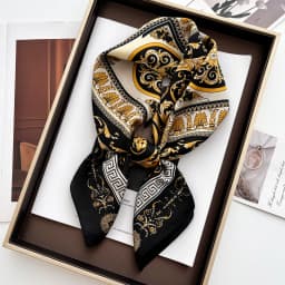 Luxury Women's Vintage Versatile Thin Satin Scarf Floral Print Hairband Spring Small Square Scarf for Tying Hair And Bags