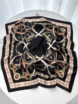 Luxury Women's Vintage Versatile Thin Satin Scarf Floral Print Hairband Spring Small Square Scarf for Tying Hair And Bags
