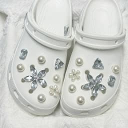 16PCS Floral Pearl Shoe Charms for Garden Shoes Decorations Set Women Elegant Accessories Wedding Beach Party DIY Slipper Decor