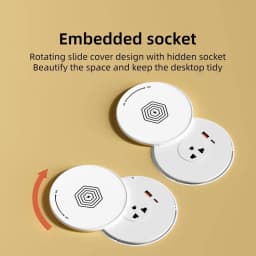 Desktop Embedded Socket EU US UK Universal Socket With USB TYPE-C Charging Hidden Countertop Rotating Plug With 80cm Power Cord