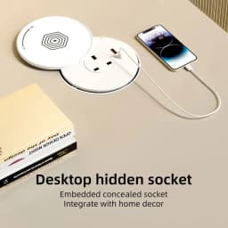 Desktop Embedded Socket EU US UK Universal Socket With USB TYPE-C Charging Hidden Countertop Rotating Plug With 80cm Power Cord