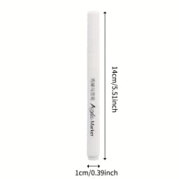 19Pcs Bulk White Acrylic Markers - Fast-Drying Waterproof Ink, Odorless Low-Mess Tip for DIY Coloring, Drawing, Labeling, Fabric