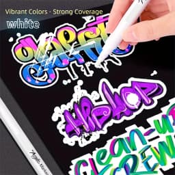 19Pcs Bulk White Acrylic Markers - Fast-Drying Waterproof Ink, Odorless Low-Mess Tip for DIY Coloring, Drawing, Labeling, Fabric